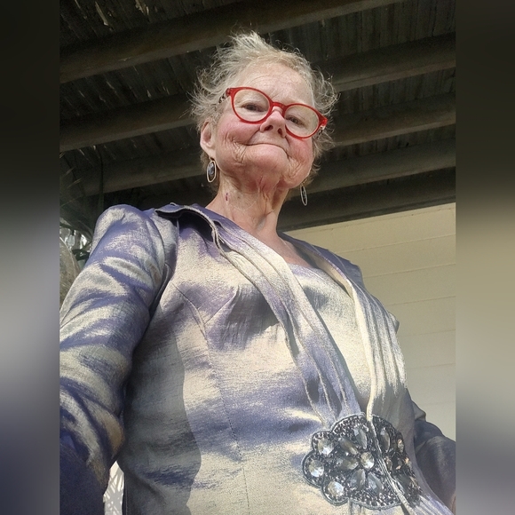 EUC 2 PC TanJay purple gold  Metallic Blazer with matching tank top - Picture 11 of 11